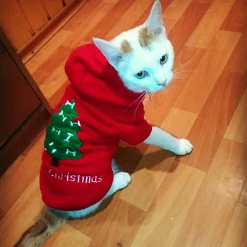

Pet Cat Clothes for Christmas Santa Hoodie Cat dog puppy Costume Winter Dog Clothes for Dog Coat Hoodie Bunny Ear Headband