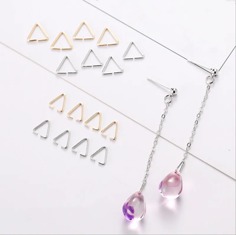 50pcs-7X8-8X9mm-Metal-Triangle-Claps-Contracted-Earrings-Pendant-for-DIY-Necklace-Bracletet-Anklet-Jewelry-Making