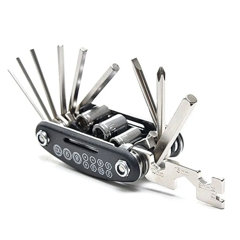 

16 in 1 Multi-Function Bike Bicycle Repair Tool Cycling Hex Key Multi Socket Wrench Screwdriver kit