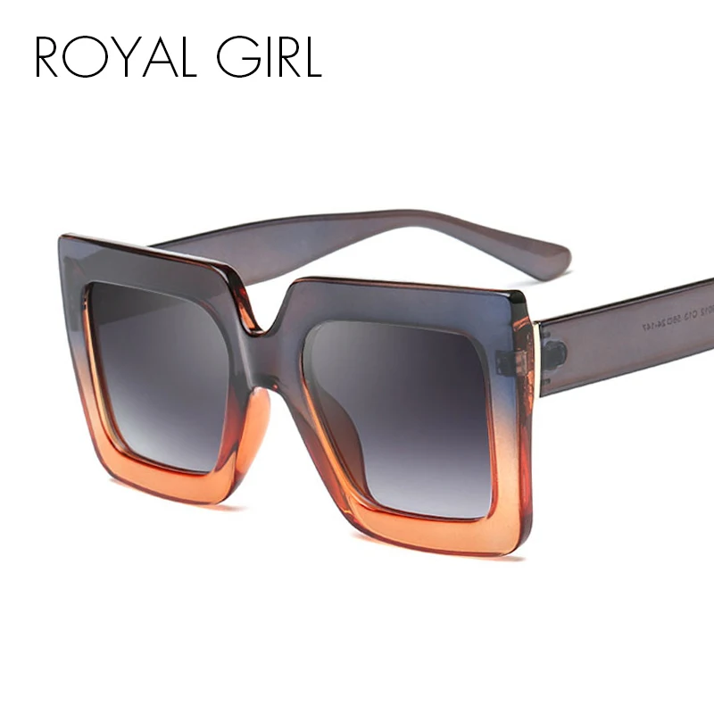 Королевские Женские винтажные Квадратные Солнцезащитные очки, брендовые дизайнерские черные розовые прозрачные очки для женщин, градиентные линзы, UV400 SS615