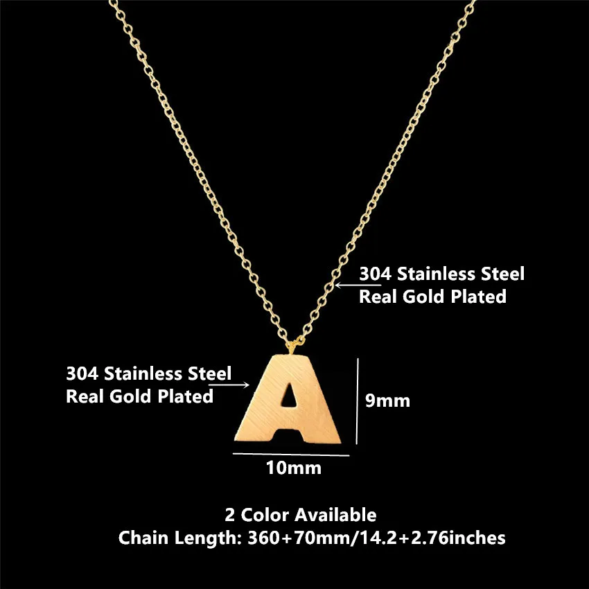 GORGEOUS TALE Stainless Steel Letter A B C D E F G H I J K L M N O P Q R S T U V W X Y Z Pendant Choker Necklace for Women|chokers necklaces