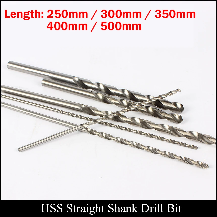 5.3mm 5.4mm 5.5mm 5.6mm 250mm 300mm 350mm 400mm 500mm Extra Long Metal Wood High Speed Steel HSS Straight Shank Twist Drill Bit hss twist drill 3mm 16mm extra long 160mm 200mm 250mm 300mm metal wood plastic hss twist drill bit for wood plastic drill