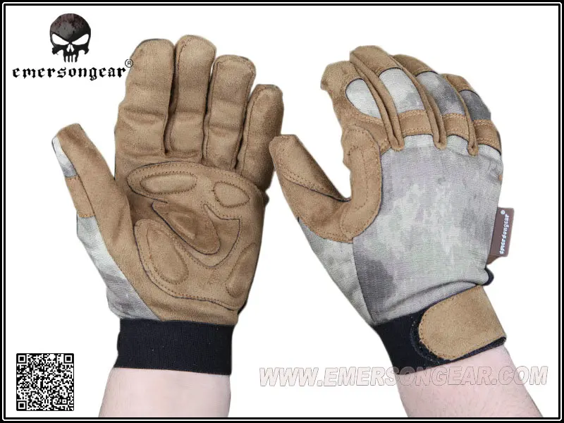 Для наружной фотосъемки Охотничьи перчатки Emerson тактический полный палец демисезонная камуфляжная перчатка Мультикам AOR2 TYP EM5368 - Цвет: AT