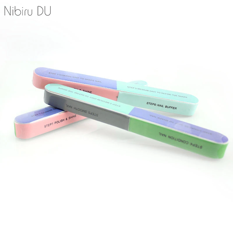 

7 Sides Frosted Nail Files Fake Nails Article Polishing Grinding Mill Manicure Tools Sanding Polish Shiny