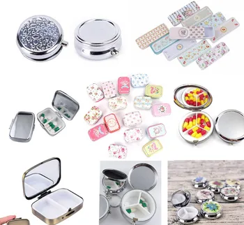 

1PCS Fashion Waterproof Aluminum Pill Box Case Cache Drug Holder Container Keychain Medicine Box Health Care