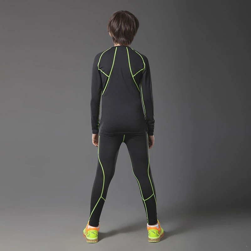 Leggings Compressão AYESZEQ Meninos - Pacote 3 - Base Atlética - Esportes - Absorção Umidade