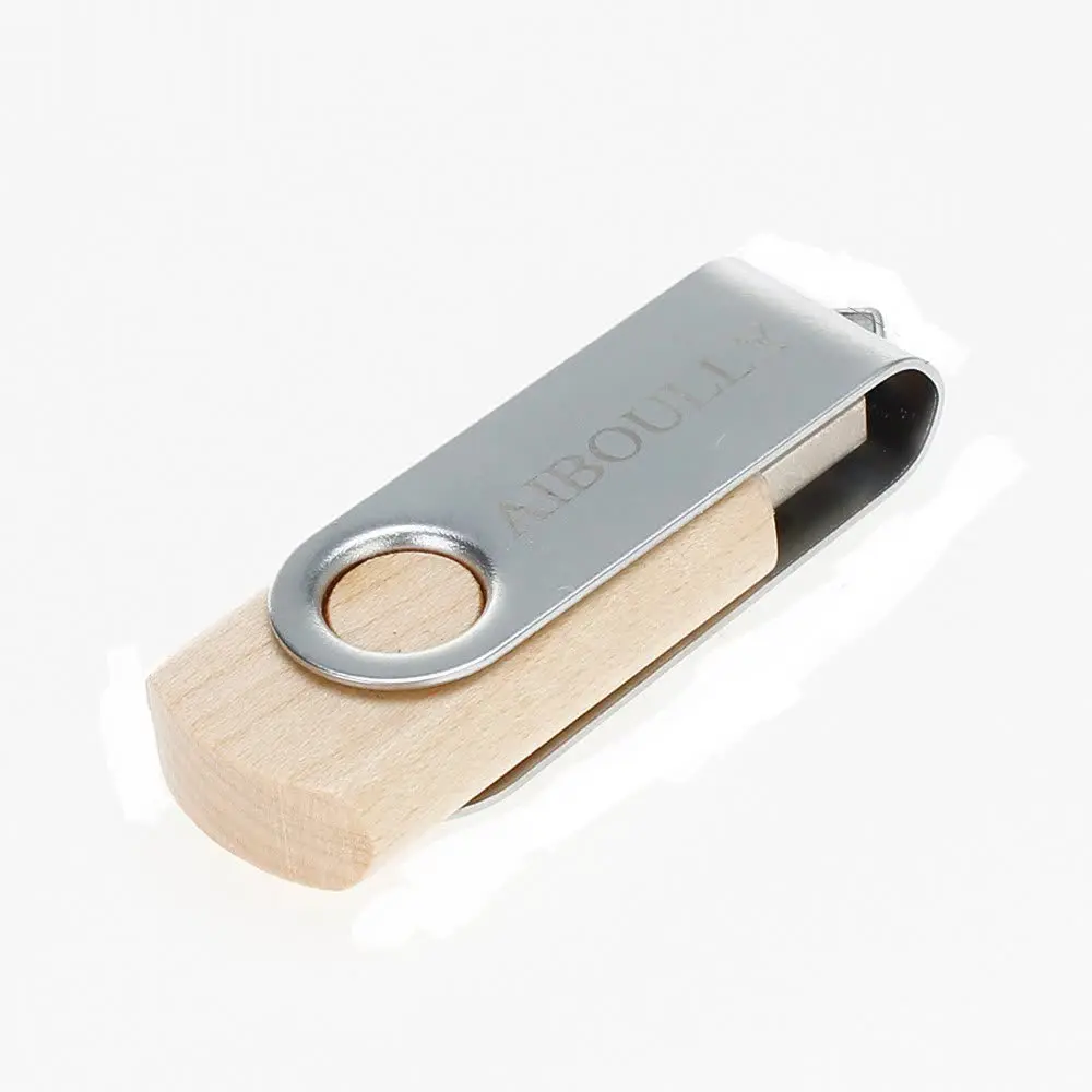 Silver Новые вращающиеся металлические деревянные usb флешки Memory Stick 2,0 4 ГБ 8 ГБ флешки 16 ГБ флеш-накопитель 32 Гб 64 Гб 128 ГБ usb диск Бесплатный Пользовательский логотип - Цвет: Silver