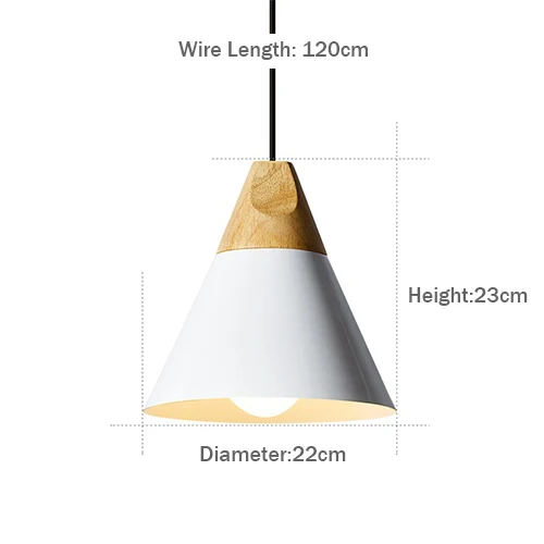 [DBF] скандинавские комбинированные подвесные светильники из натурального дерева, современные красочные светильники для ресторана, кофейного освещения, спальни, железа+ твердой древесины, E27 держатель - Цвет корпуса: White B