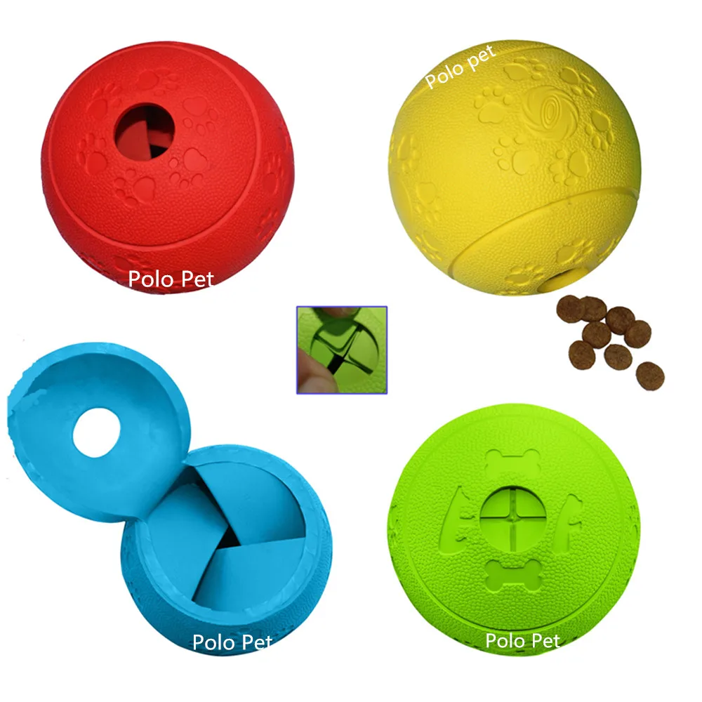 

Polo Pet Treat Dispensing Rubber Ball for Mental Games and Simple Dog Training Toy Great Way to Stimulate Puppy Slow Down Eating