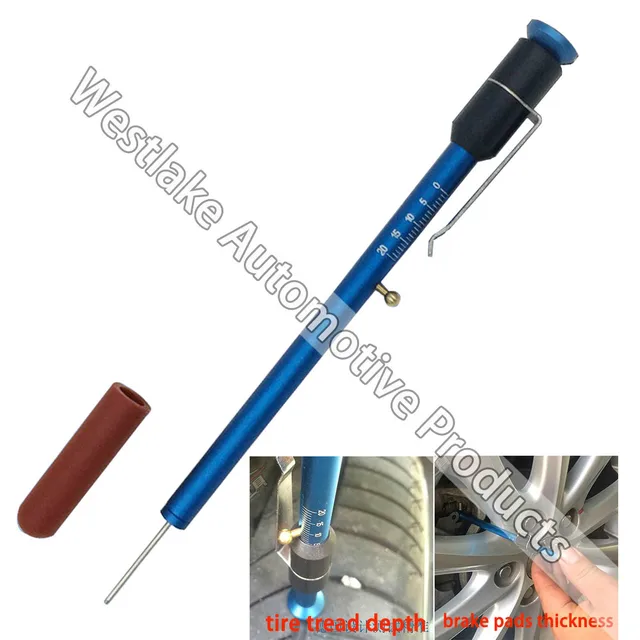 2 IN 1 Brake Pads Thickness Gauge Tire Tread Depth Gauge Measuring