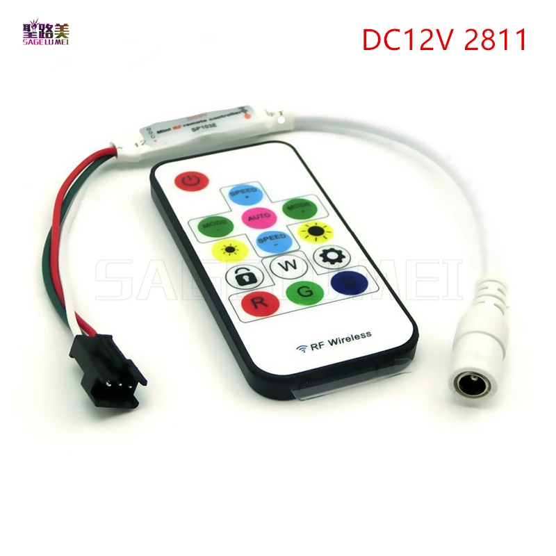 SP103E DC5V WS2812B DC12V 2811 WS2801Mini цифровая RGB Светодиодная лента контроллер 14Key RF