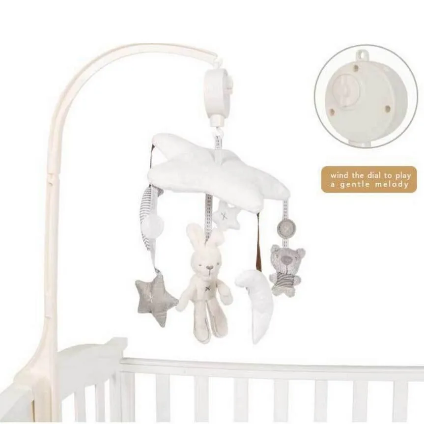 

Infanty soft plush moon stars design Bed bell music rotation chimes Pendant for baby