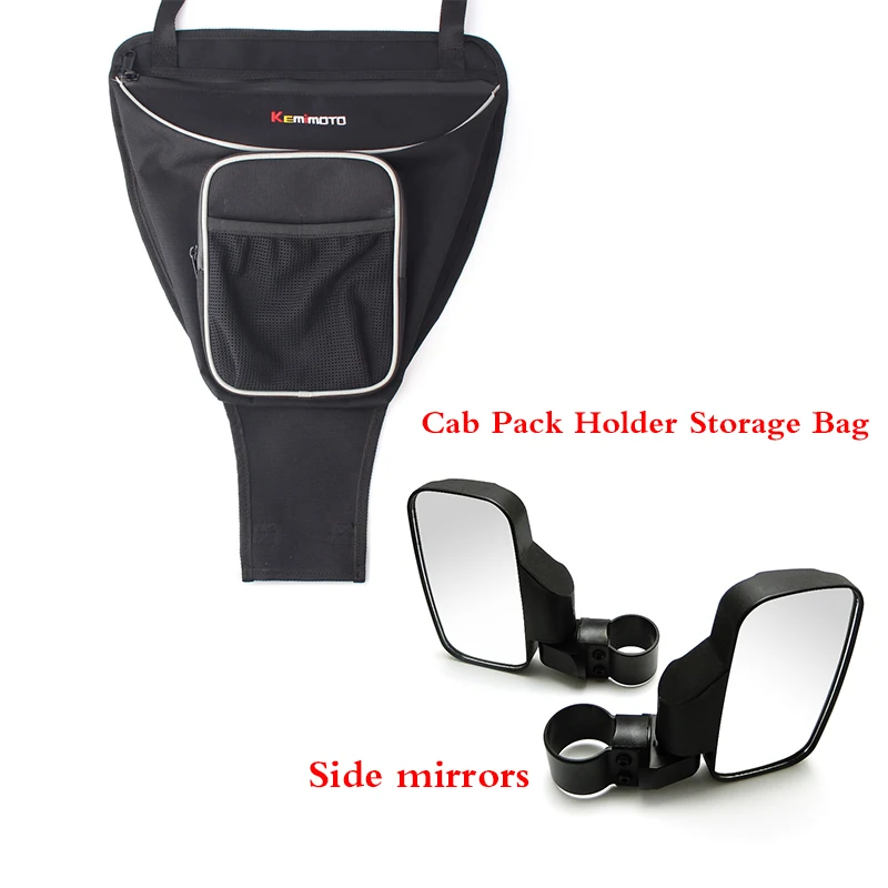 

KEMiMOTO Cab Pack Holder Storage Bag Rearview Side mirrorUTV for Polaris Ranger RANGER RZR 800 RZR 570 800 1000 900 RZR XP 900