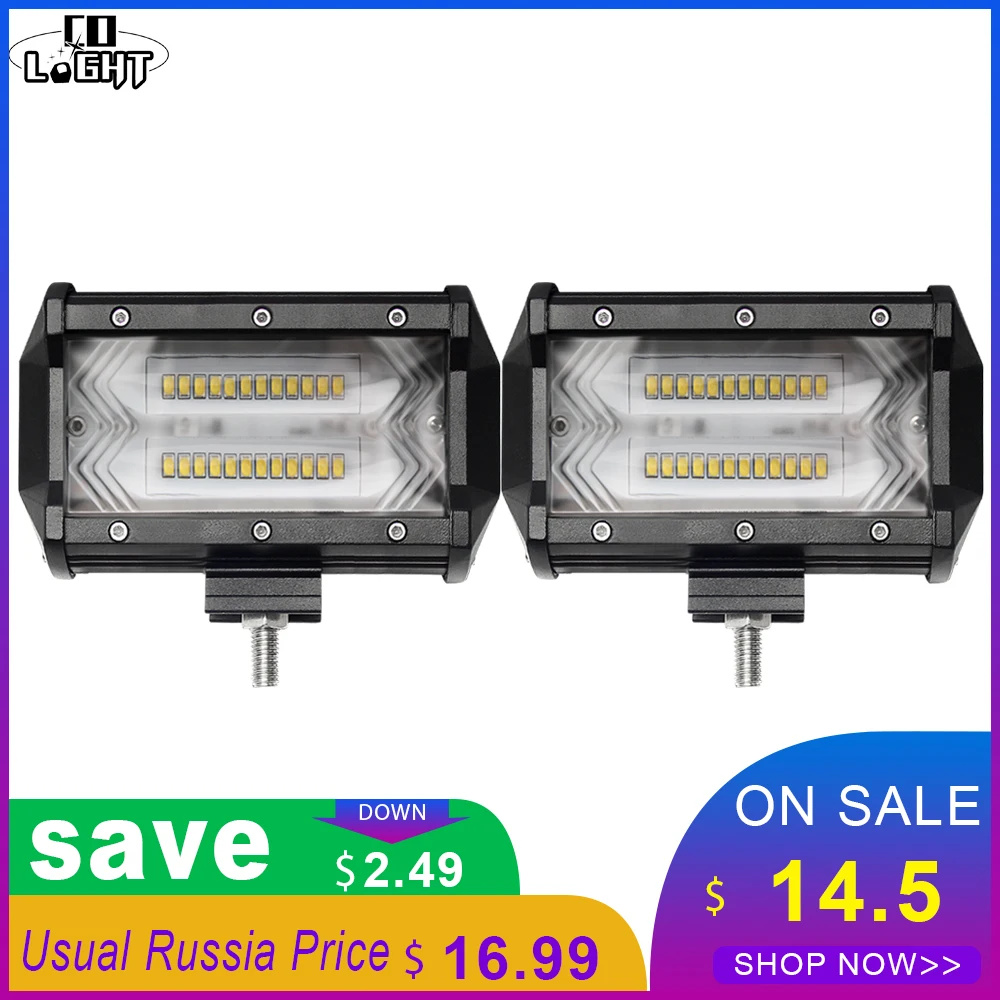 

CO LIGHT 5" 72W LED Work Light 12D Lens Offroad Led Beams Led Light Bar for Jeep Truck SUV ATV Boat 4x4 4WD Driving Lamp 12V 24V