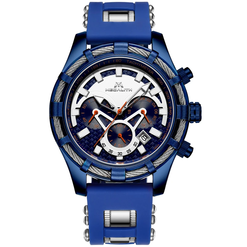 

MEGALITH Top Brand Fashion Sport Quartz Men Watch Waterproof Luxury Chronograph Date Luminous Hands Wrist Watches For Men Clock