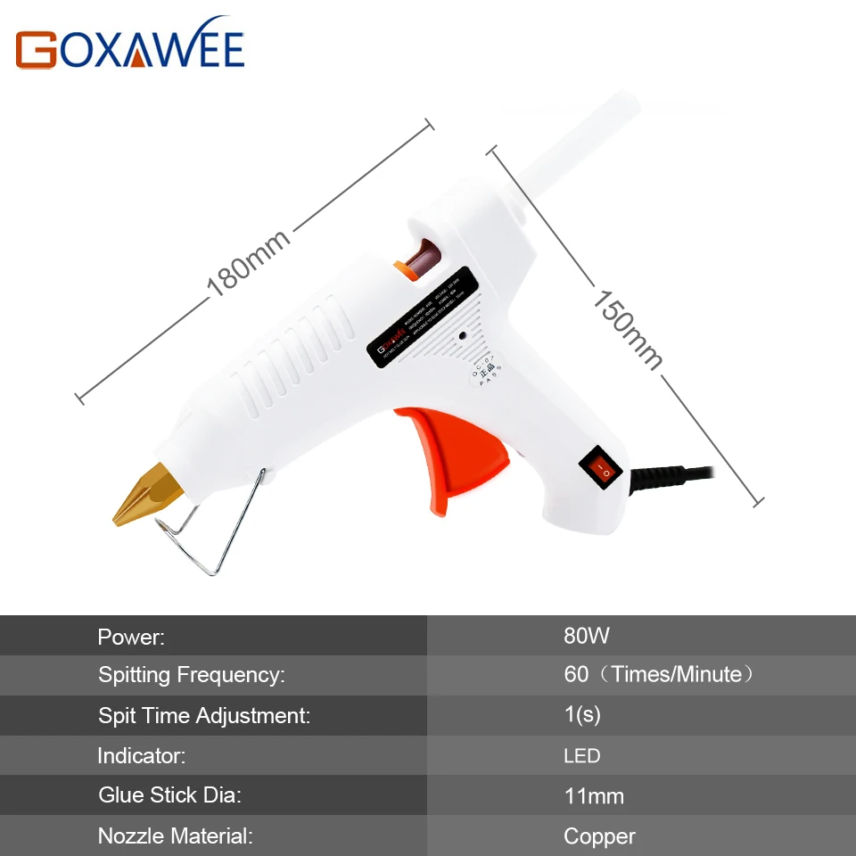 Goxawee Профессиональный термоплавкий клеевой пистолет набор с 22 шт. горячий клеевой пистолет палочки медные наконечники и подставки ножи для ремонта DIY Инструменты