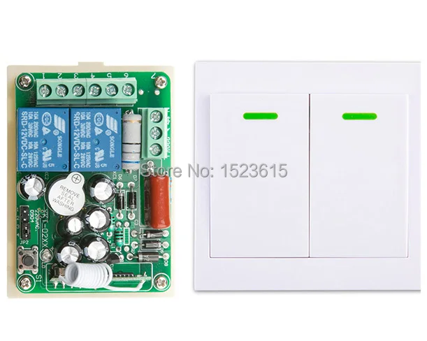

New AC220V 2CH Wireless Remote Control Switch System Receiver +Wall Panel Remote Transmitter Sticky Remote Smart Home Switch