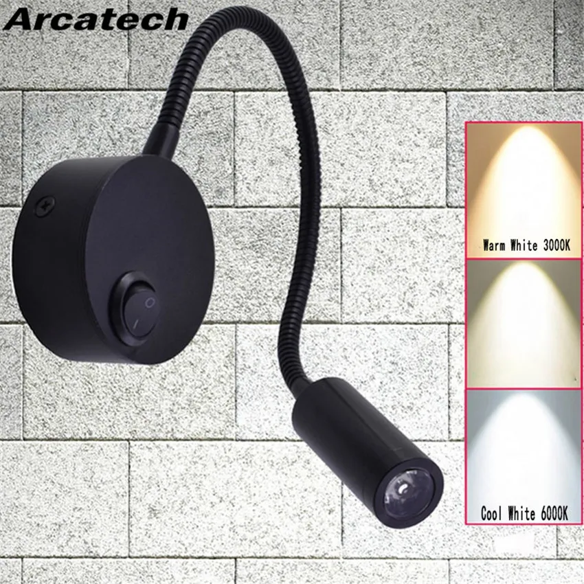 Modern Indoor Wall Lamp AC85-265V LED Wall Mounted Sconce Light 3W LED Wall Lamp Bedside Room Bedroom Wall Lamps NR-25