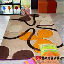 Ковер с рисунком листьев, цвет бежевый, индивидуальный код товара 009