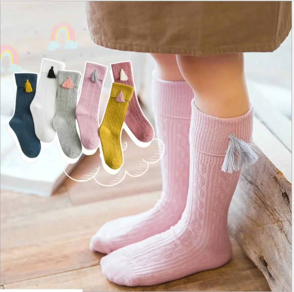 Emmaaby/Новинка; милые носки для маленьких девочек; Гольфы с бантиками; длинные носки; детский подогреватель ног