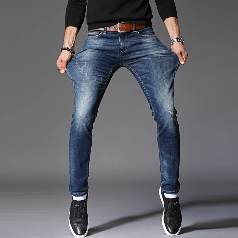 Aliexpress.com : Buy 2018 Spring New Slim Jeans Men Ripped Denim Jeans ...