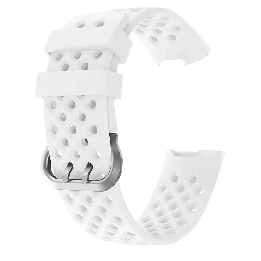 Fashion Sports Breathable Silicone Watchband Bracelet for Fitbit Charge 3 Smart Watch Wristband Strap Small Large (8)