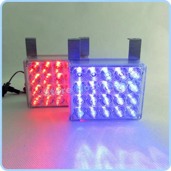 

NEW Car Multi-Function 2x20 LED Strobe Light Red & Blue Warning Flash Lamp Lights Controller 40 LED Red Blue