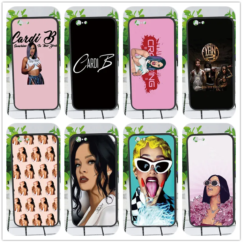 Cardi B Migos phone Case For iphone X 7 8 XS XR XSMAX Black silicone