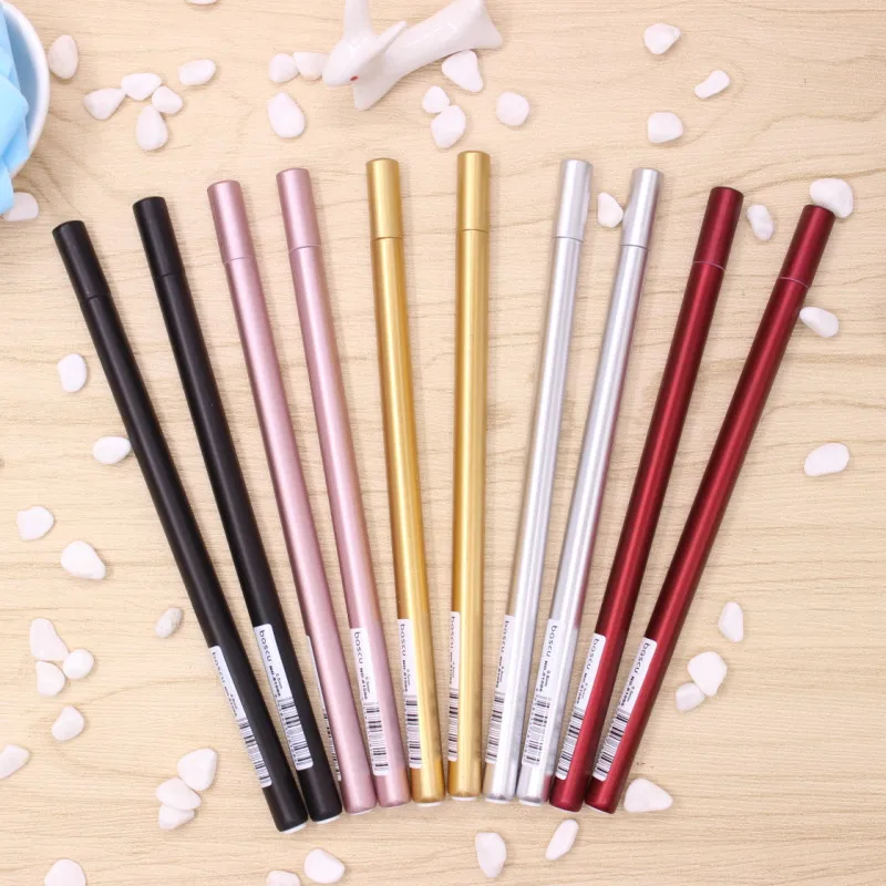 

3pcs/lot 0.5mm creative metal handle gel writing pens stationery canetas material escolar school supplies papelaria