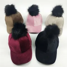 B179116 весенне-осенняя бархатная модная шапка с помпоном, гибкие карнизы, женские аксессуары