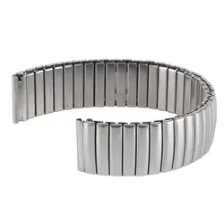 18 мм Нержавеющая сталь серебро расширения стрейч наручные часы ремешок Для мужчин Для женщин заменить Для мужчин t