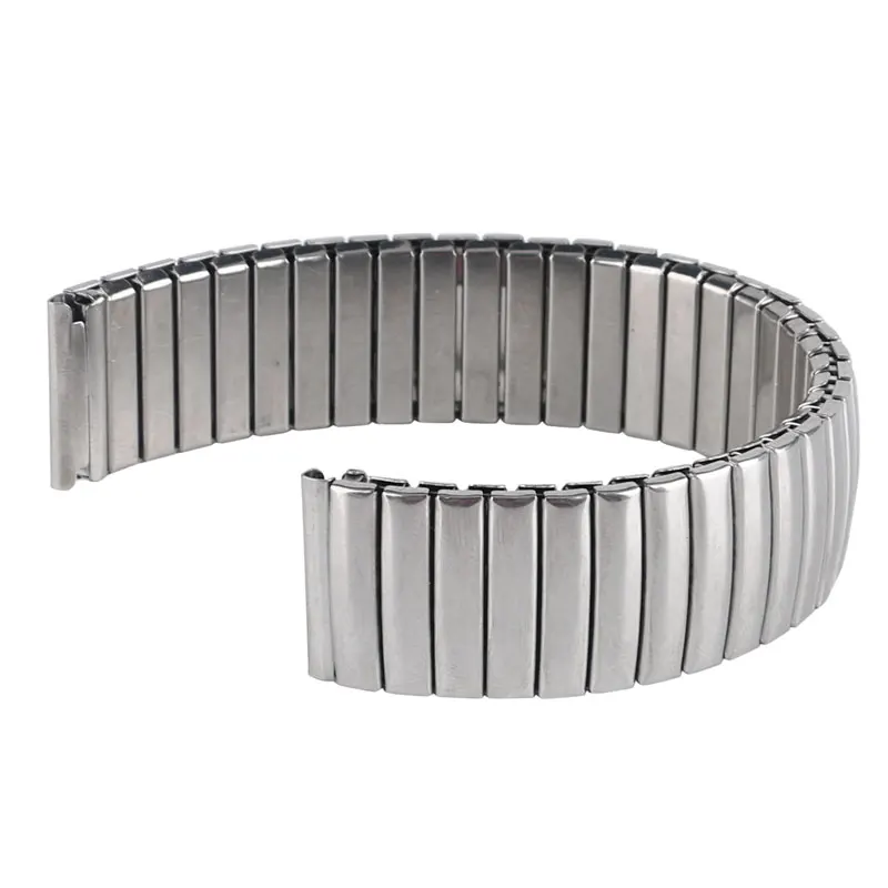 

18mm Stainless Steel Silver Expansion Stretch Wrist Watch Band Strap Men Women Replacement