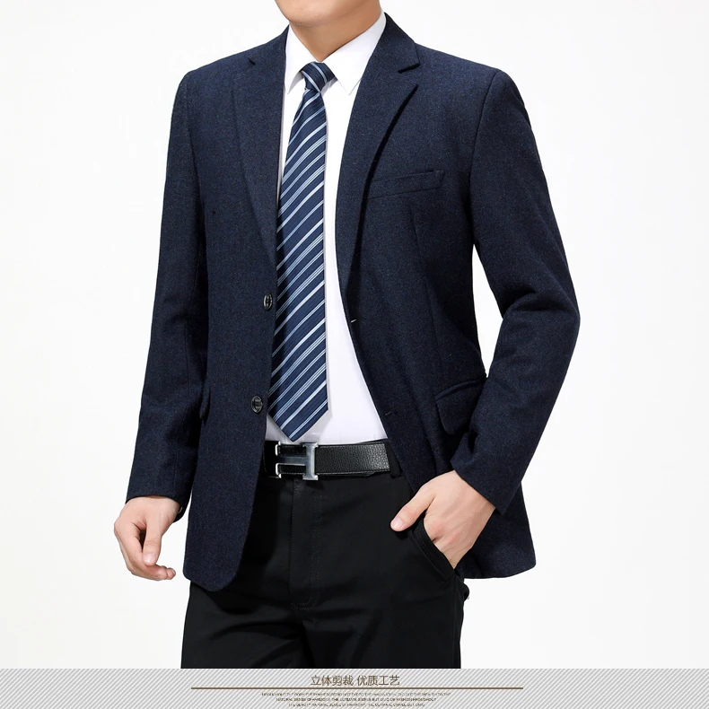 WAEOLSA Men Woollen Blends Blazers Camel Woll Suit Blazer Man Navy Blue Gray Blazer Male Business Outfits Blazer Hombre (13)