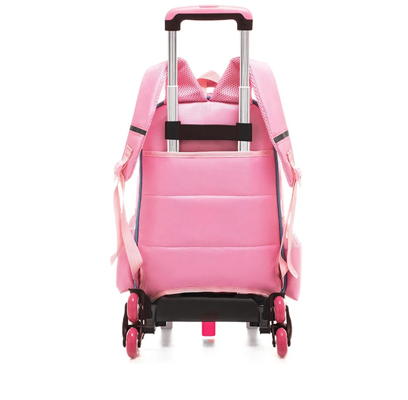 Children Trolley School Bags Mochilas 2/6 Wheels Trolley Luggage For Cartoon Girls backpack Escolar High Quality Schoolbag