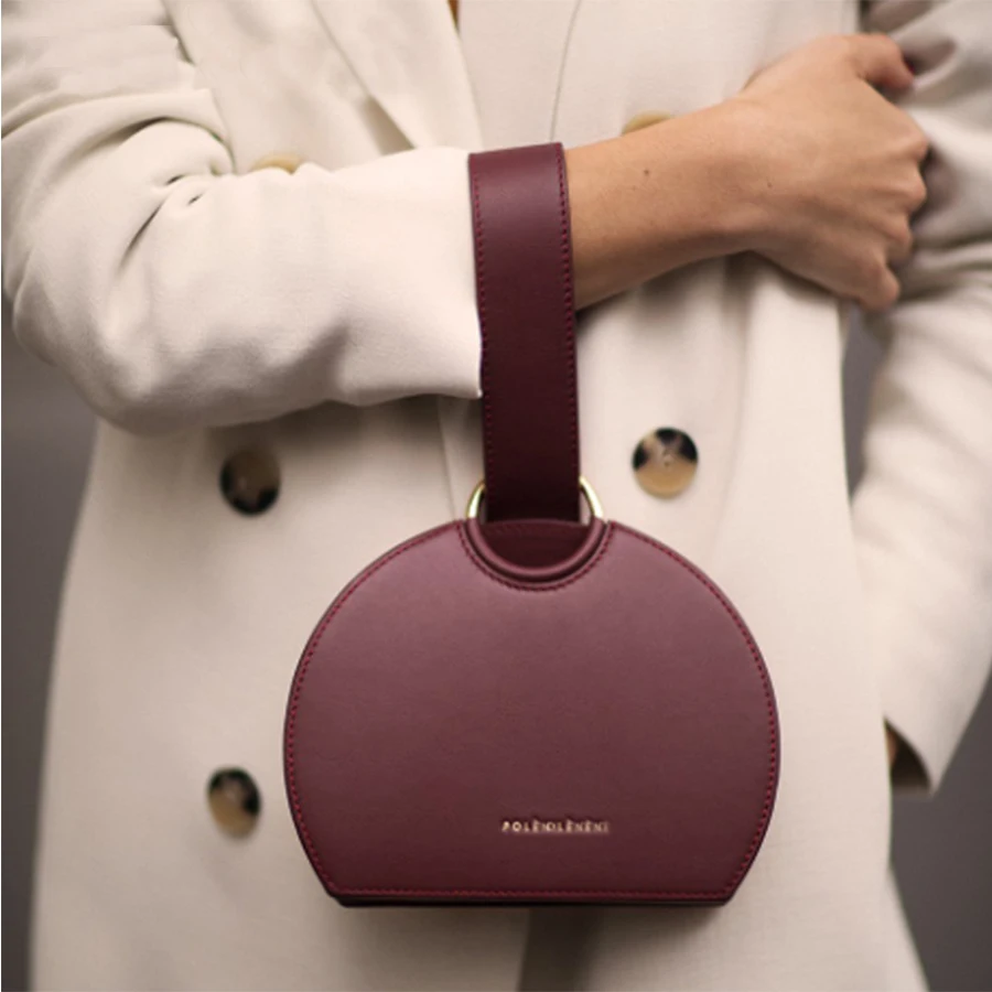 

Retro Fashion Semi-circular Women Handbag shoulder messenger bag Pu Leather Female Bag Wrist Bag Dinner Clutch Lady Hand Bag