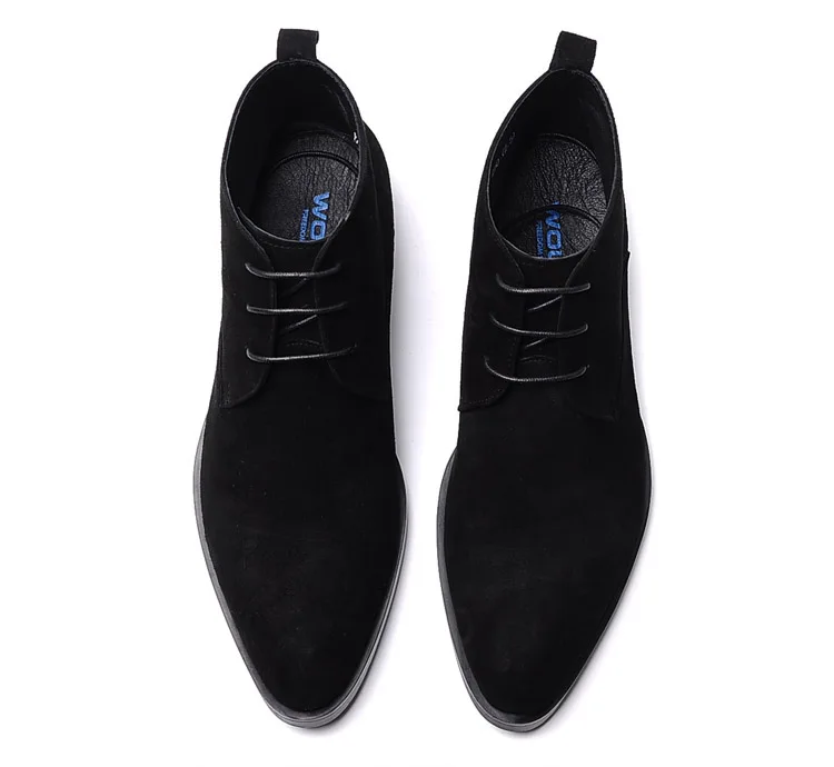 QYFCIOUFU/модные мужские замшевые ботинки из натуральной кожи высокого качества; модельные ботинки из коровьей кожи; Дизайнерские ботильоны ручной работы на шнуровке