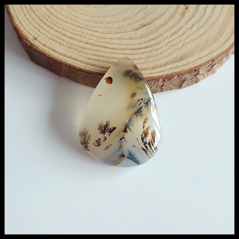 

Semi-precious stones, Jewelry accessories, birthday gift,Rare East Java Maganese Agate Pendant cabochons,38x28x8mm,12.5g