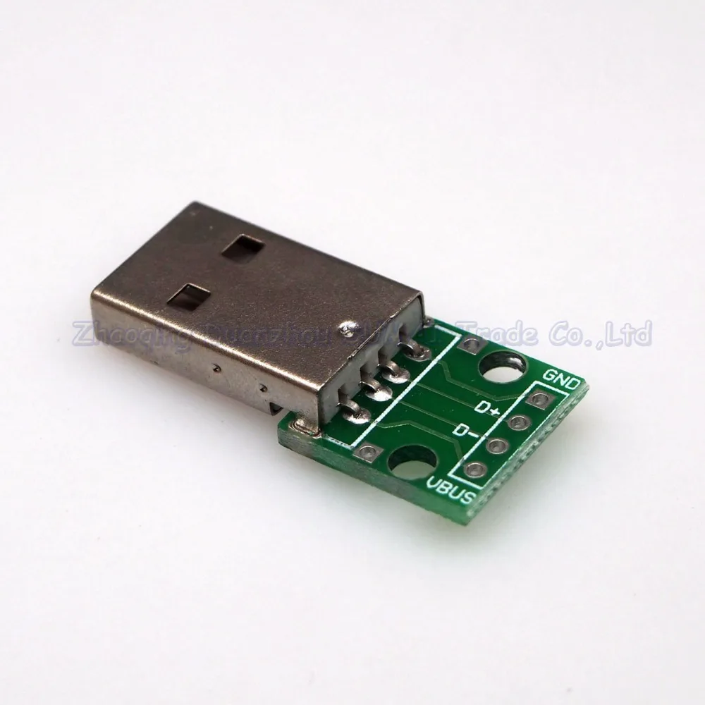 25 шт./лот USB Мужской Pulg окунуть 2.54 мм Адаптер доска