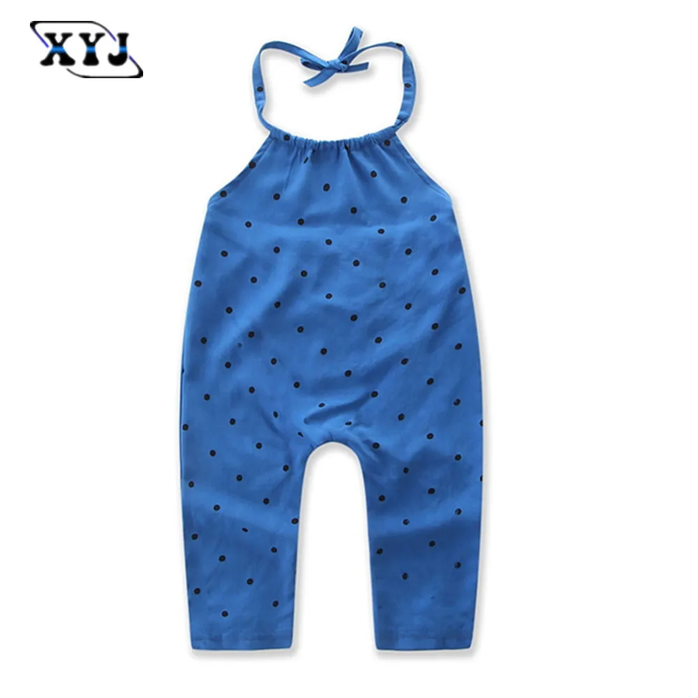 17 D Ete Bebe Halter Barboteuses Bleu Salopette Avec Point Noir Noir Globale Pour Bebe Filles Lache Infantile Costume Enfants Vetements Aliexpress