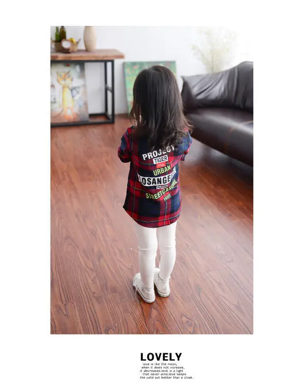 Новые весенне-осенние Рубашки для маленьких девочек рубашки в клетку детская весенняя одежда для девочек осенняя одежда 16732