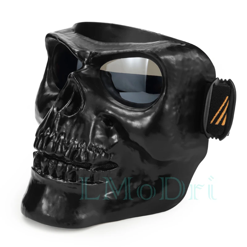 LMoDri мотоциклетные очки, маска для шлема, для улицы, для езды на мотоцикле, для мотокросса, черепа, ветрозащитные очки, Sandproof Goggle Kinight Equipment - Цвет: BK-SL
