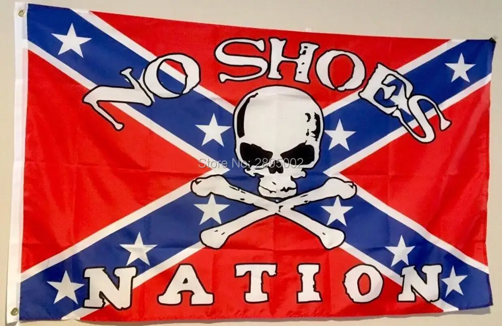 No Shoes Nation Large Flag Polyester grommets Banner metal