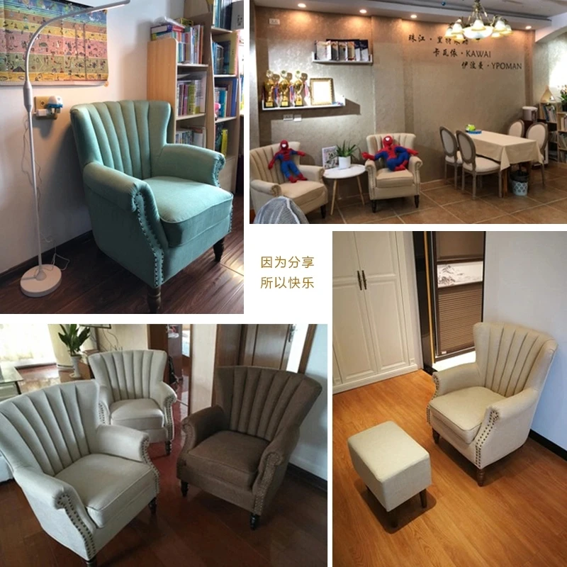 Американский диван, один диван, скандинавский свет, роскошная маленькая квартира, для отдыха, спальня, ткань для гостиной, кожаный артистический диван, стул