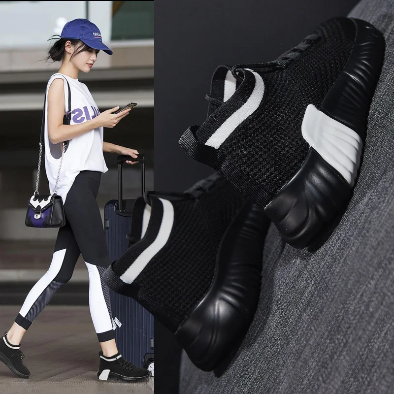

MYCORON 2018 High Quality Casual Boots Woman Comfortable Breathable Shoes Female Platform Sneakers Women Sapato Feminino