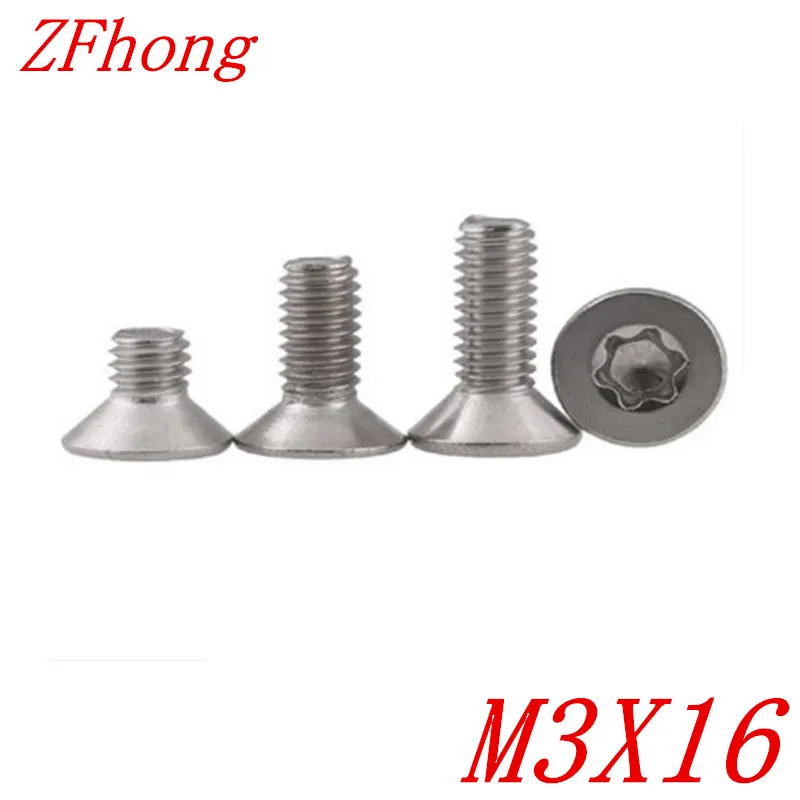 500pcs/lot M3*16 m3 x 16 Flat torx countersunk head machine screw