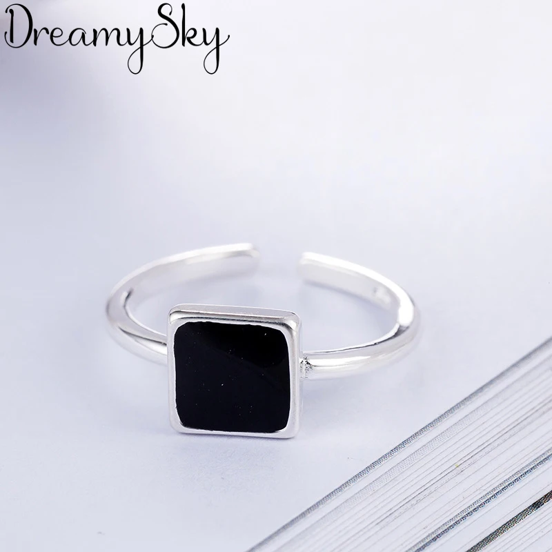 

Bohemian Fashion 925 Sterling Silver Square Antique Rings For Women Girls Big Finger Ring Bridal Jewelry joyas de plata