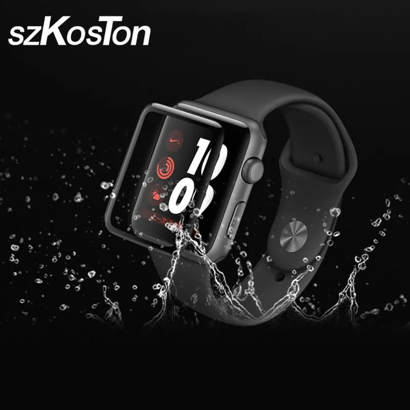 3D изогнутое полное покрытие закаленное стекло для Apple Watch 1 2 3 Стекло 9H мягкая