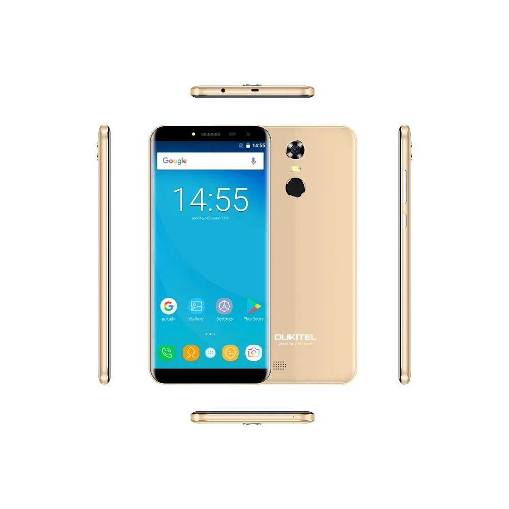 CLEARANCE Oukitel C8 4G Mobile Phone 5.5'' 18:9 HD Screen 2GB RAM 16GB ROM Quad Core 13MP+5MP Android 7.0 Touch ID Smartphone