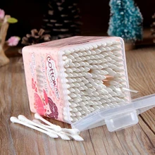 Natrual 200 шт., ватный тампон с двойной головкой, женский макияж, хлопковый бутоном наконечником для медицинских деревянных палочек, чистка ушей, инструменты для ухода за здоровьем