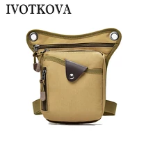 Bolso de lona IVOTKOVA Vintage, bolso de hombro para hombre, paquete de pierna, riñonera, Kit de herramientas, organizador con cremallera, bolsos, bolsos para cinturón informales